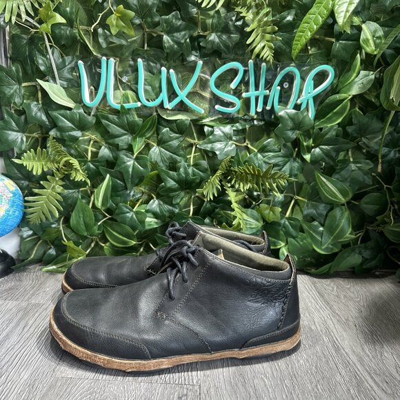 OLUKAI Kamuela Black Leather Ankle Chukka Boots Shoes Men\'s Size 10 main image 5